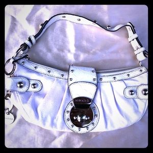 Guess White Mini Hobo w/Silver Hardware